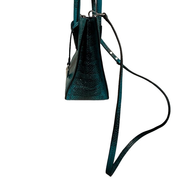 {Michael Kors} Studio Mercer medium Tote Tile Blue Leather Bag Handbag - Picture 9 of 10